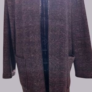 Bobeau Dark Brown Trench Cardigan